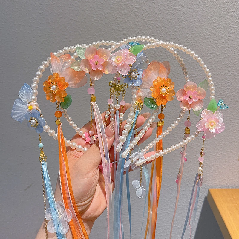 汉服头饰公主超仙古风发箍步摇流苏发卡头箍儿童古风发箍儿童发饰