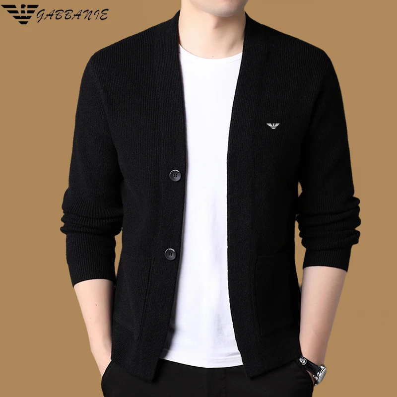 意大利专柜男士毛衣开衫时尚休闲春秋季高档韩版外穿长袖针织衫