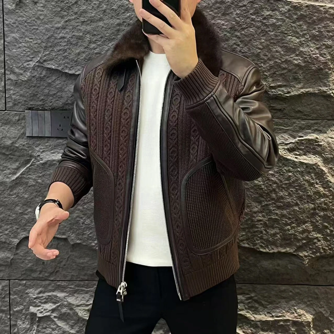 新款高端男士潮流百搭个性休闲毛领皮衣TYPE OFGOODS