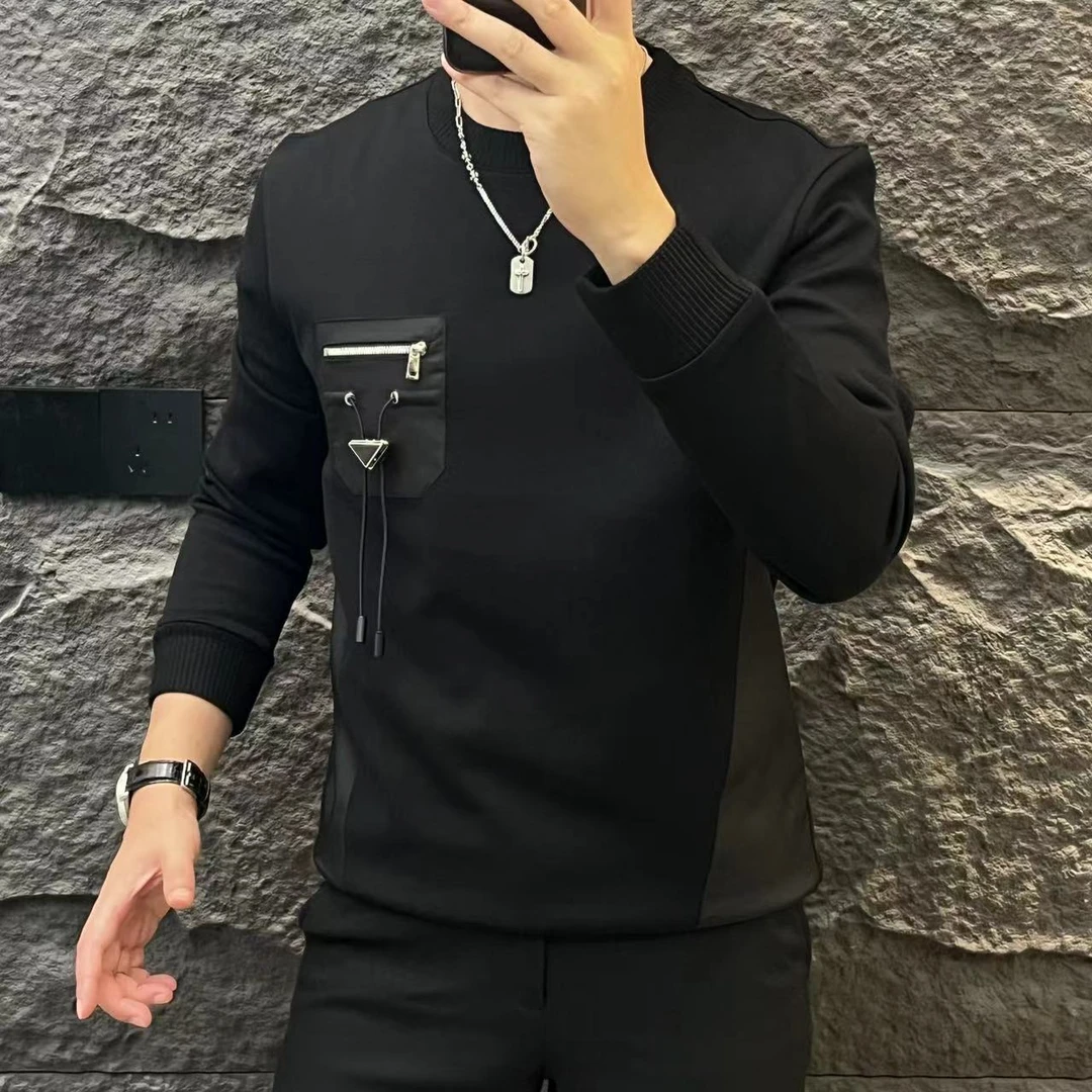 新款高端男士潮流百搭个性胸链休闲卫衣85960