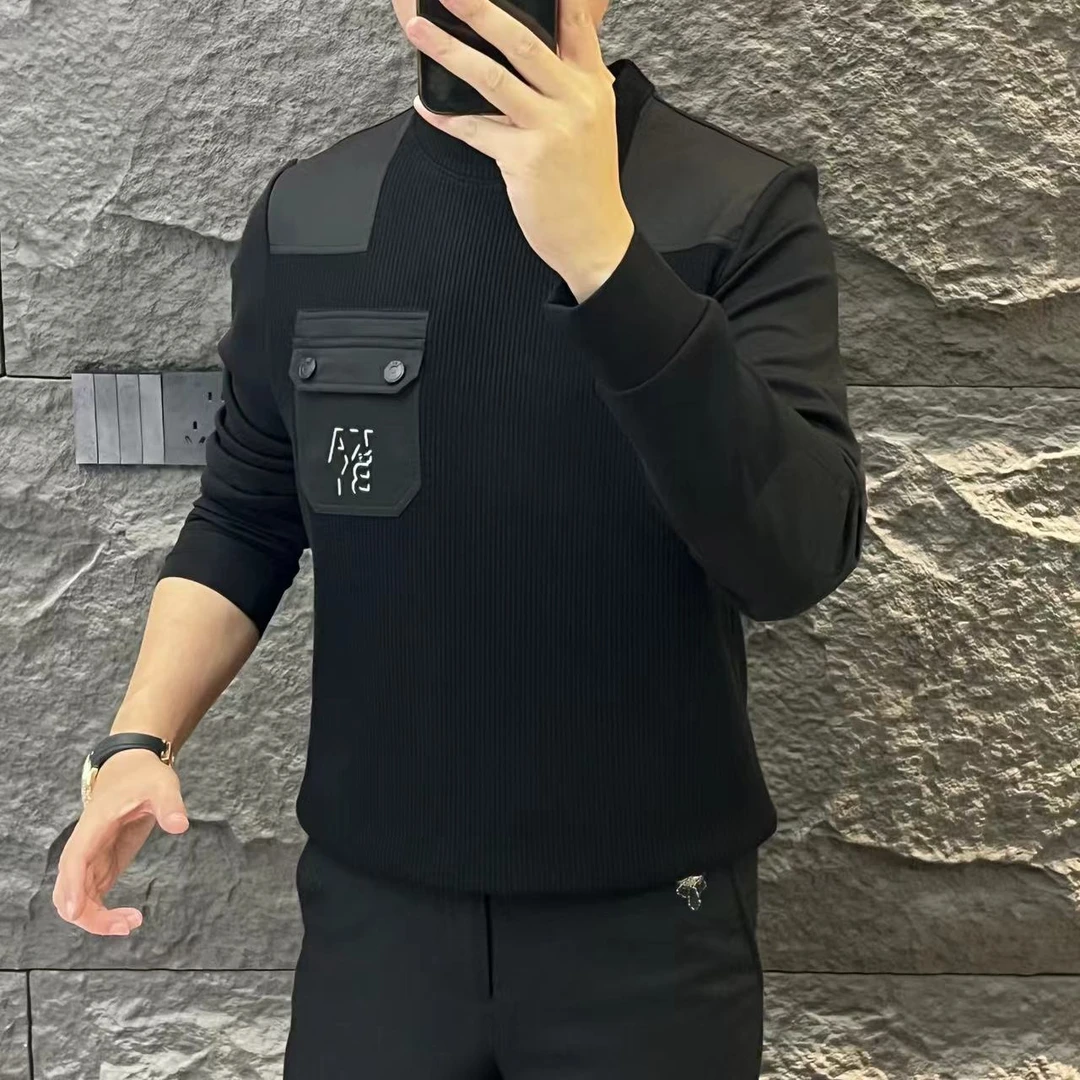 新款高端男士潮流百搭个性袋口休闲卫衣24SW6128