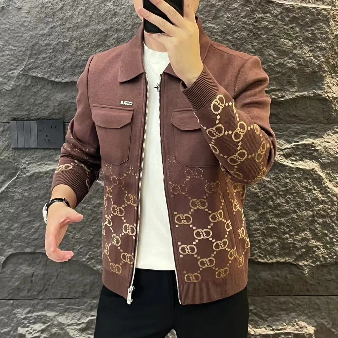 新款高端男士潮流百搭个性图案休闲夹克FN88006