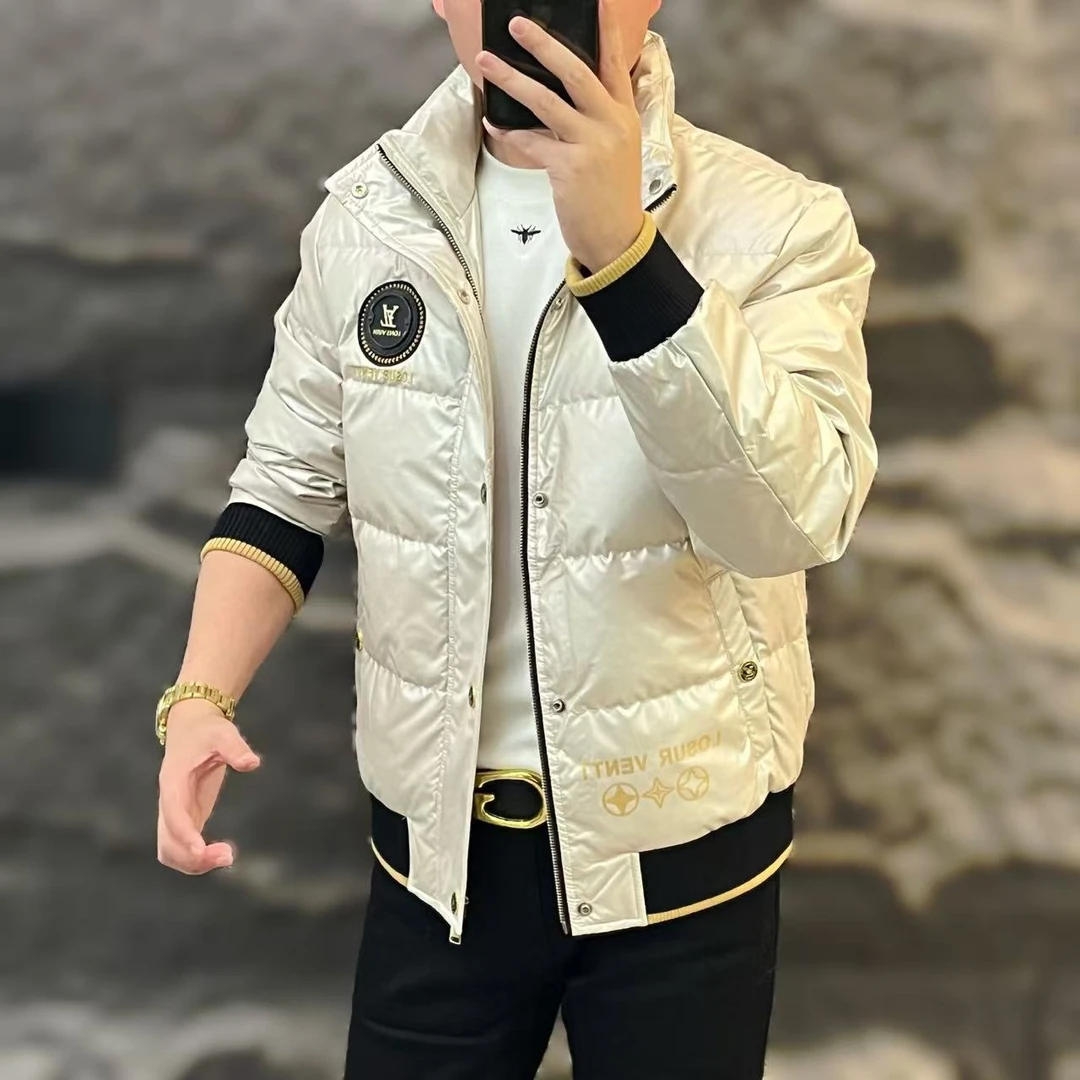 新款高端个性短款百搭潮流立领轻薄冬季男士羽绒服8012