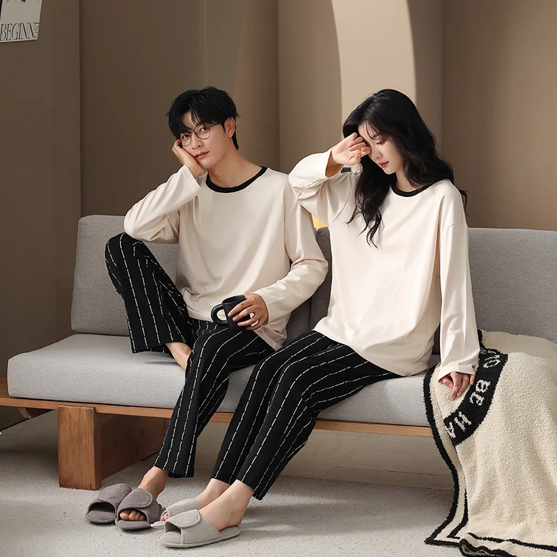 情侣秋季舒适套头长袖家居服套装416123