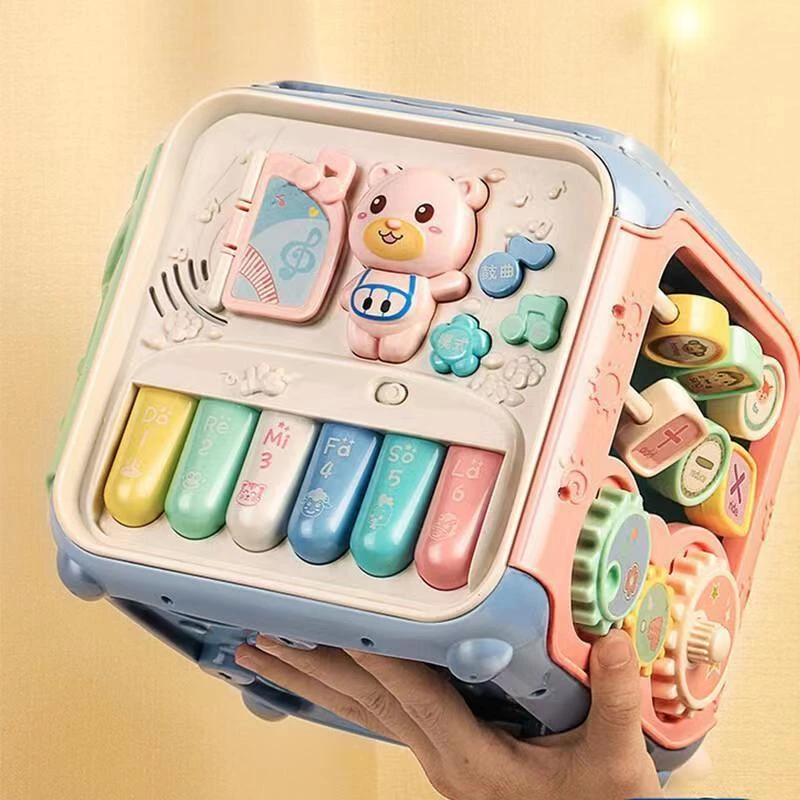 婴儿益智盒多面体音乐手拍鼓六面鼓早教手拍智立方6-12月宝宝玩具