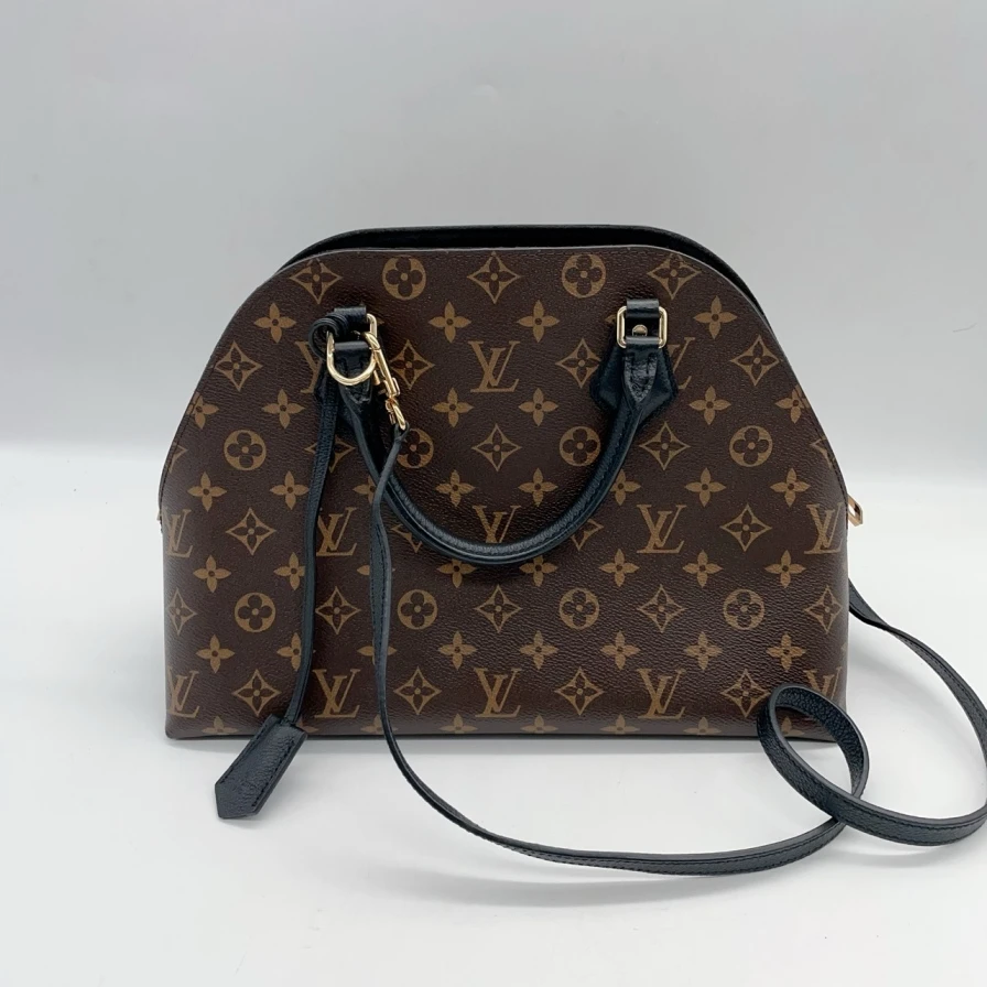 95新 LouisVuitton/路易威登 路易威登老花拼黑贝壳包/1012 2000
