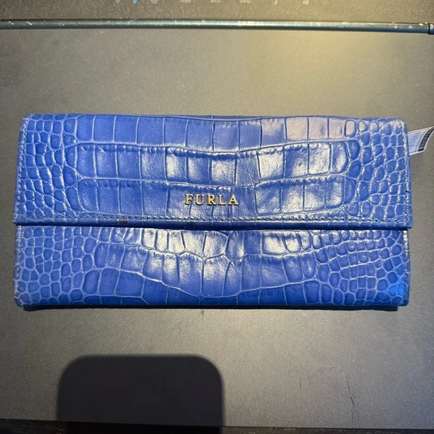 95新 FURLA/芙拉 芙拉蓝色长款钱包 /1044 2774
