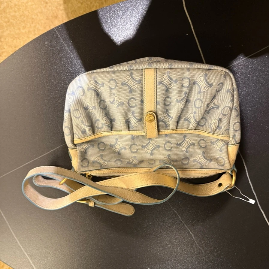95新 Celine/思琳 思琳蓝色老花帆布包/1000 0525