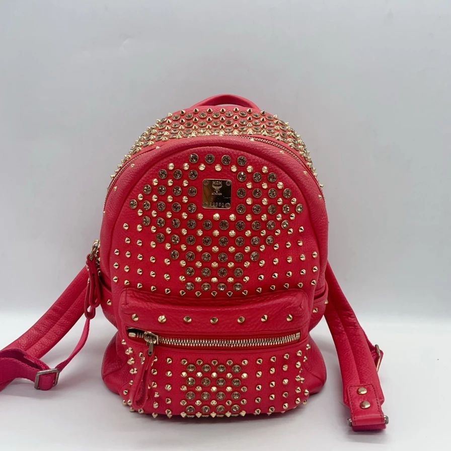 95新 MCM mcm红色双肩包/1058 9512