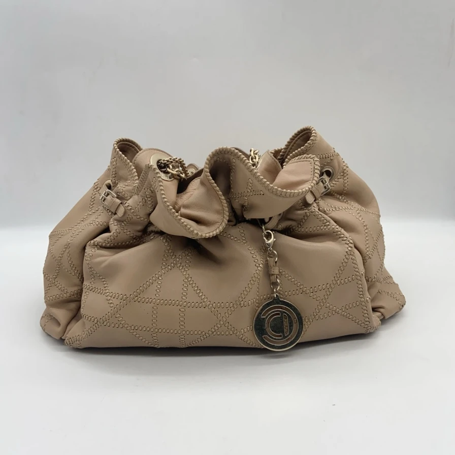 95新 DIOR/迪奥 迪奥奶茶色单肩云朵包/1079 8250