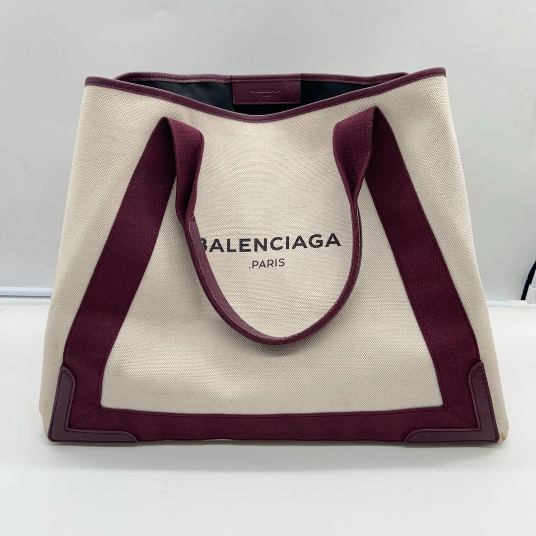 95新 Balenciaga/巴黎世家 拼色帆布手提托特包 /921 4494