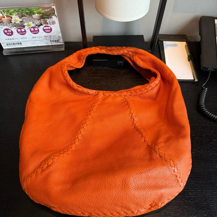95新 BOTTEGA VENETA/葆蝶家 葆蝶家橙色和尚包/1043 6991