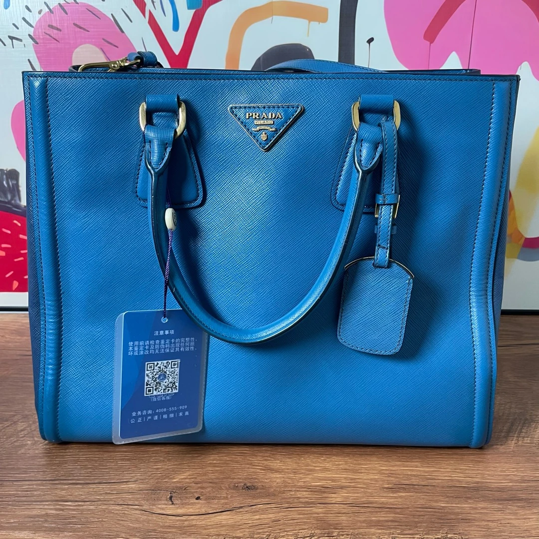 95新 Prada/普拉达 普拉达 湖蓝色 杀手包/827 4383