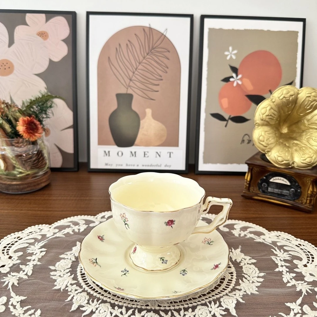 法式咖啡杯欧式下午茶陶瓷英式宫廷茶杯复古杯子茶具精致家用轻奢