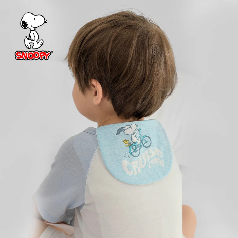 Snoopy/史努比新生儿透气纯棉吸汗巾宝宝隔汗巾幼儿园宝宝垫背巾