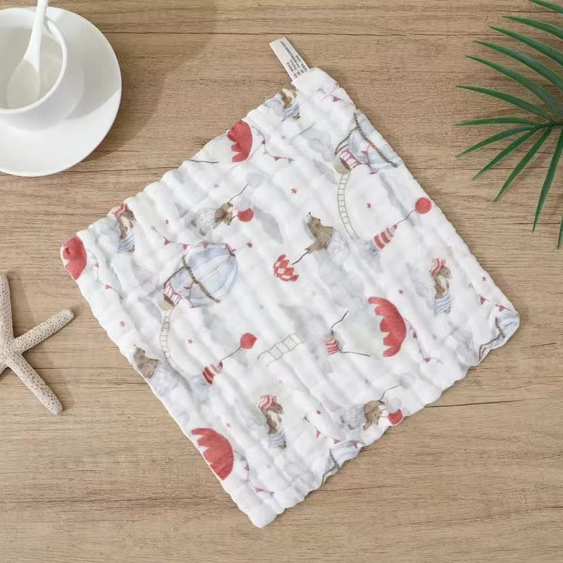 【棉芯语】新生儿25*25纯棉六层方巾 童巾 口水巾