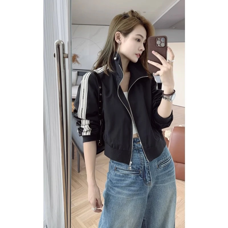 棒球服女2023秋季新款韩版休闲上衣都市运动风夹克百搭短外套开衫