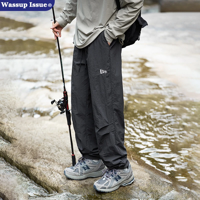 WASSUP ISSUE户外防水休闲裤男生春秋美式工装裤宽松直筒伞兵裤子