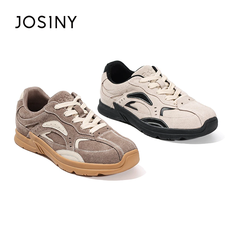 卓诗尼新款厚底低帮平底软底百搭板鞋舒适时尚复古系带潮流潮女鞋