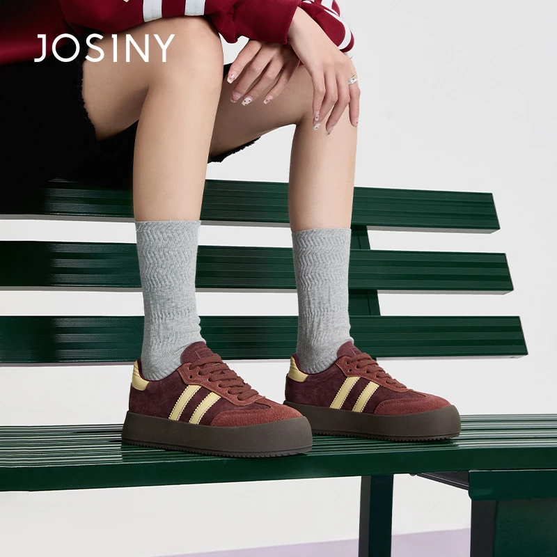 卓诗尼复古日系风潮流时尚时尚经典增高透气运动低帮真皮软面板鞋