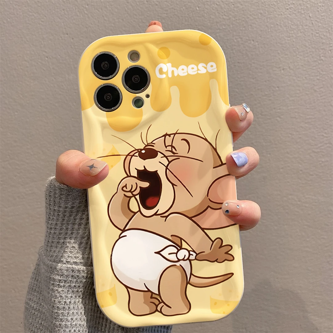 可爱奶酪杰瑞鼠iPhone15/14promax手机壳苹果13/12/11套x防摔创意