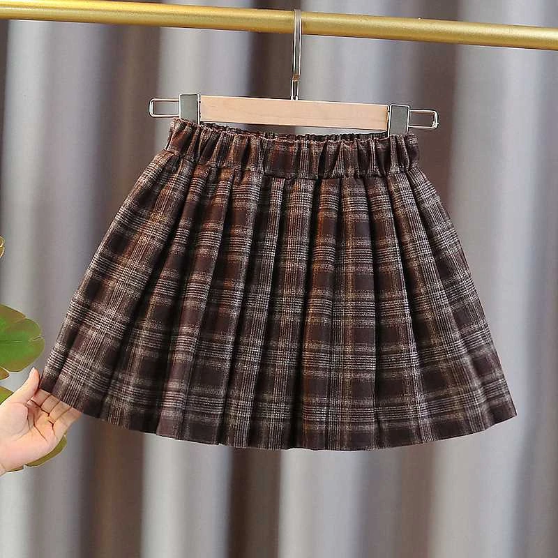 女孩百褶裙春季款女童百褶裙半身裙春秋2025春秋新款洋气格子