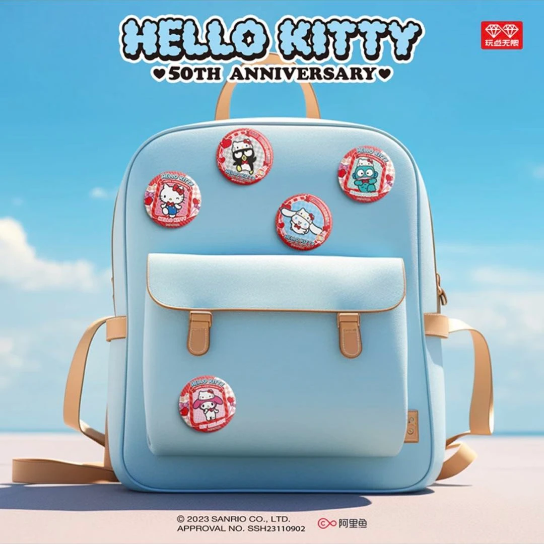 [平拆]Hello Kitty 50周年系列 收藏纪念马口铁徽章盲袋