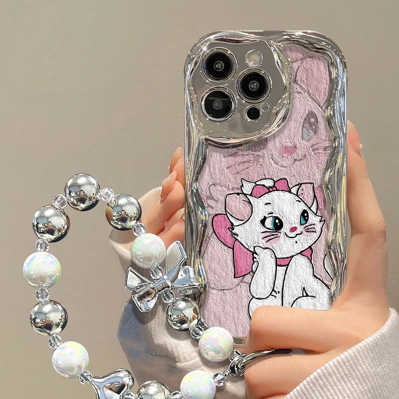 卡通猫咪苹果15iPhone14华为OPPO小米vivo电镀曲边全包防摔手机壳