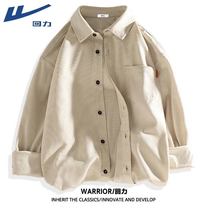 回力早春灯芯绒衬衫男女ins风美式复古cityboy棒球服潮牌宽松外套
