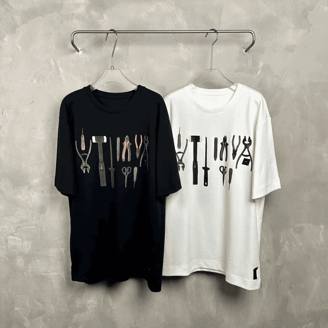 FMKS罗马标识工具工具短袖 层次胶浆印花