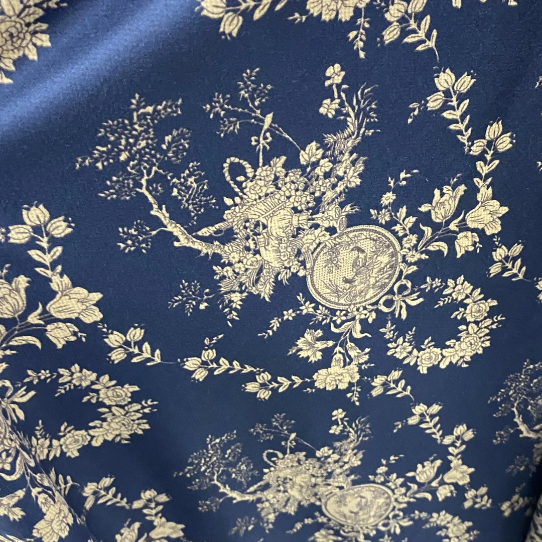 青花瓷牛奶丝秋冬季打底衫连衣裙旗袍保暖四面弹面料