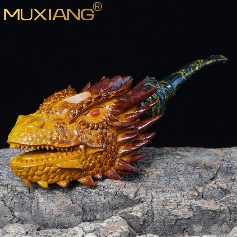 石楠木自由式雕刻烟斗龙年限定龙头烟斗一斗一图经典传统男士烟具