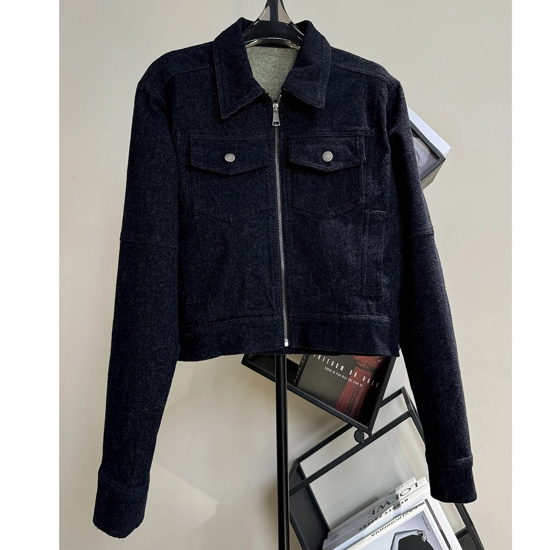 2024秋冬新款磨毛加厚牛仔外套洋气时尚短款夹克上衣
