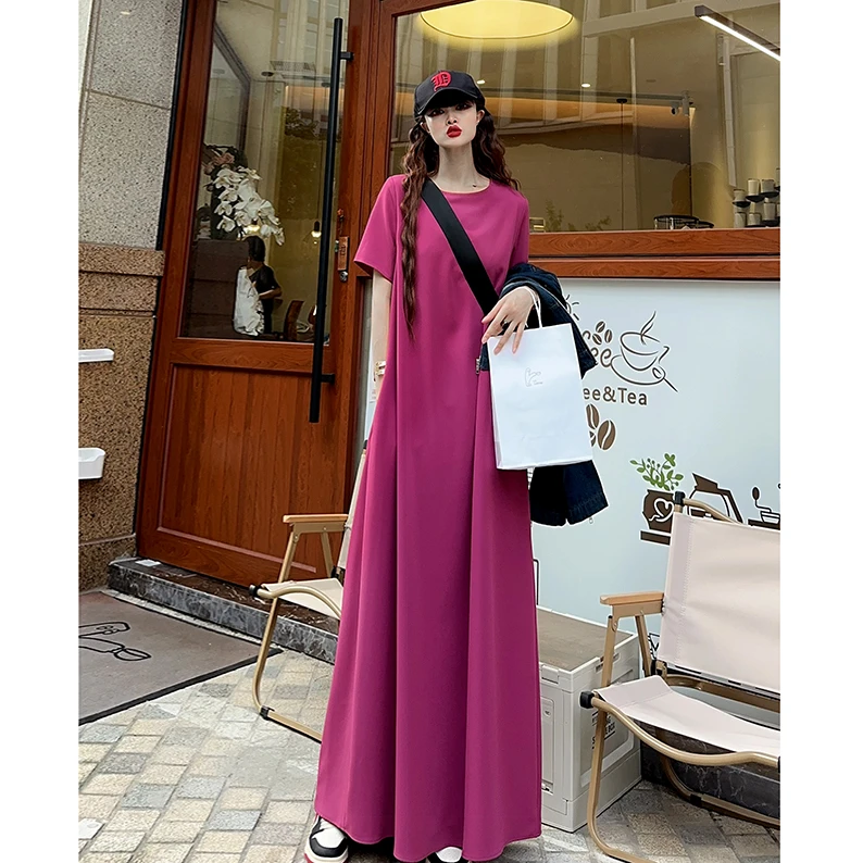 清仓捡漏断码走路带风垂坠极简风连衣裙夏季甜酷又美又飒气质长裙