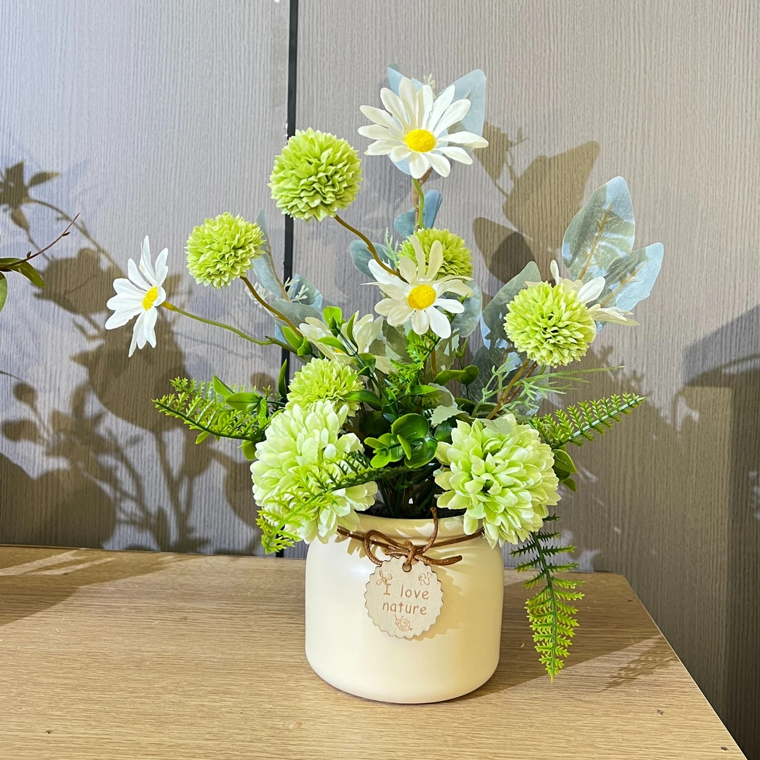 爆款小盆栽手工假花仿真花家居客厅摆设餐桌装饰室内插摆件风格