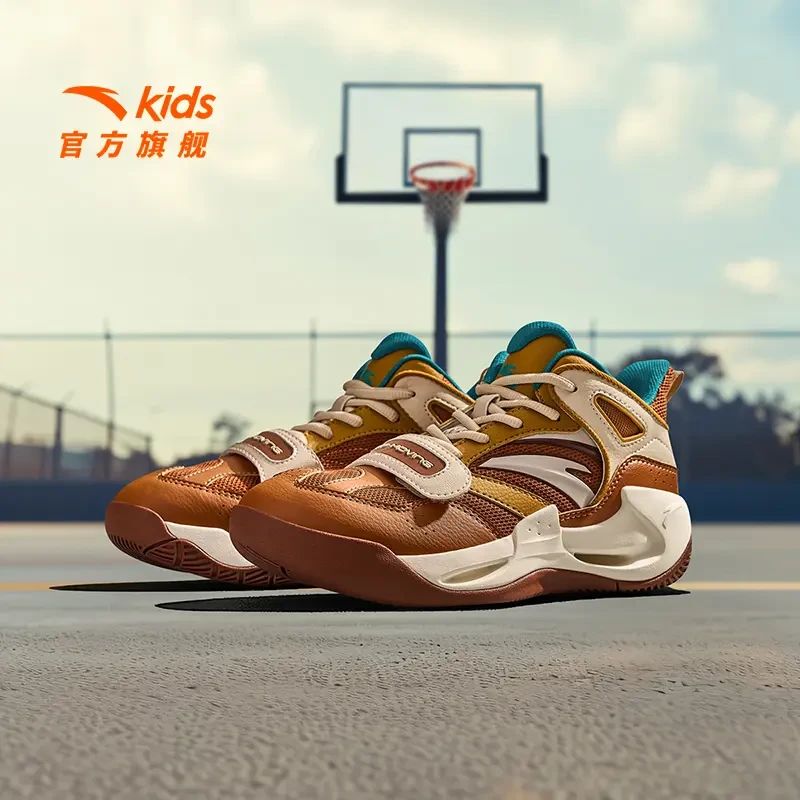 【风洞5.0】安踏儿童男大童篮球鞋2024新款防滑耐磨高帮运动篮球鞋