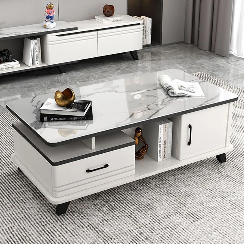 轻奢茶几桌客厅家用小户型茶桌茶台钢化玻璃茶几简约现代电视机柜