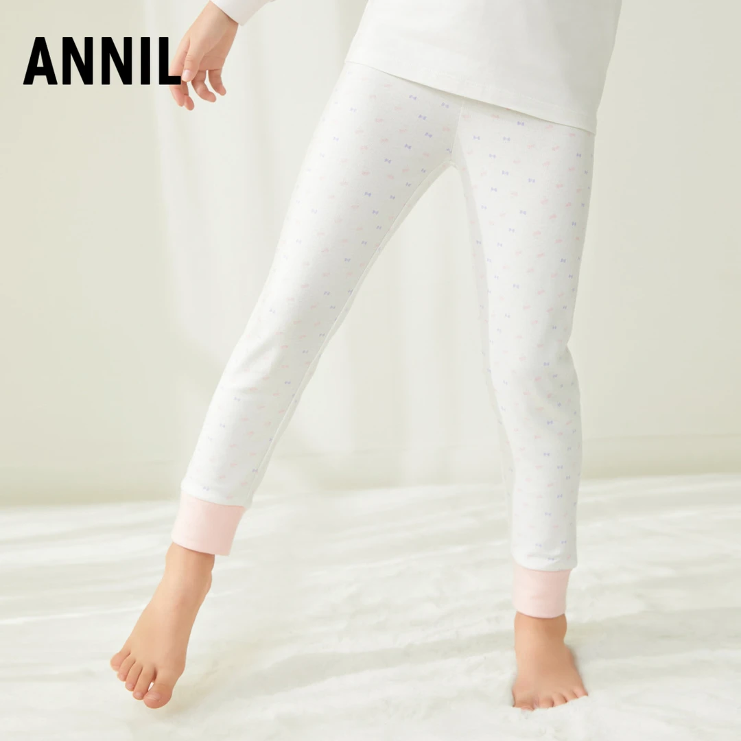 安奈儿童装女童家居睡裤2024秋装新款儿童保暖秋裤大童棉质打底裤