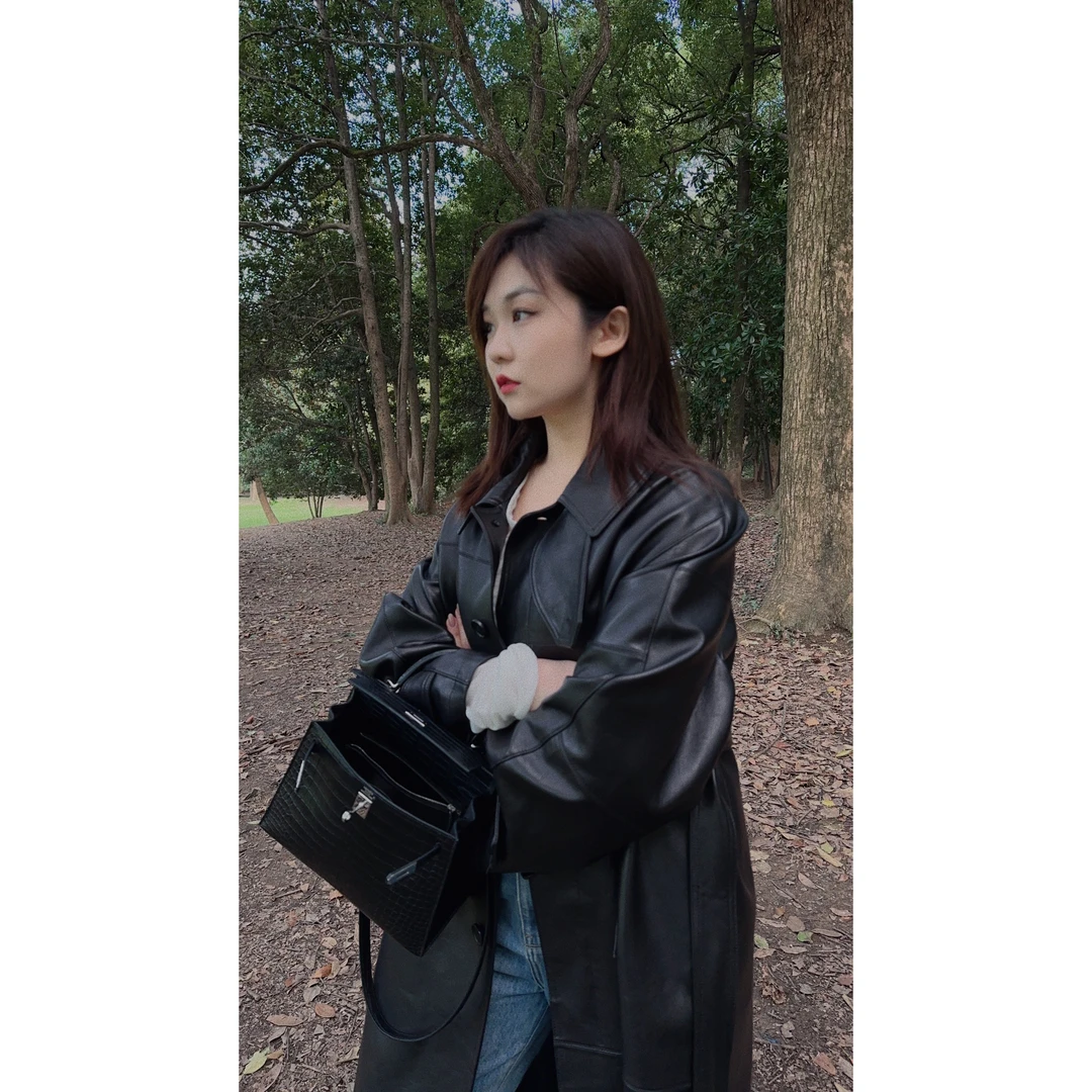 OSENSO“塞纳湖”秋冬时尚炸街宽松显瘦气质小众高级皮衣WT230444