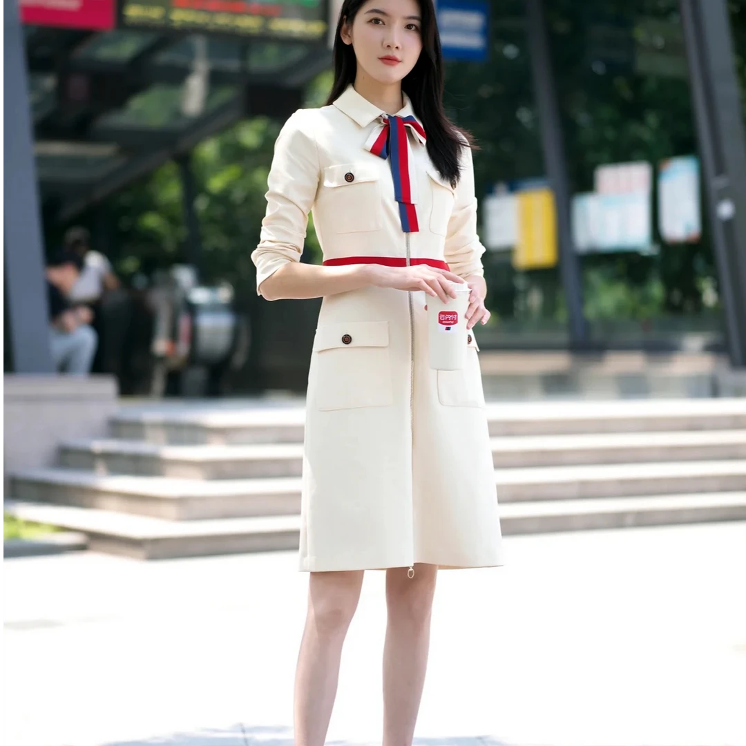 亿颗潮奢 99新 Miya 古驰GUCCI英伦风白色连衣裙  E134