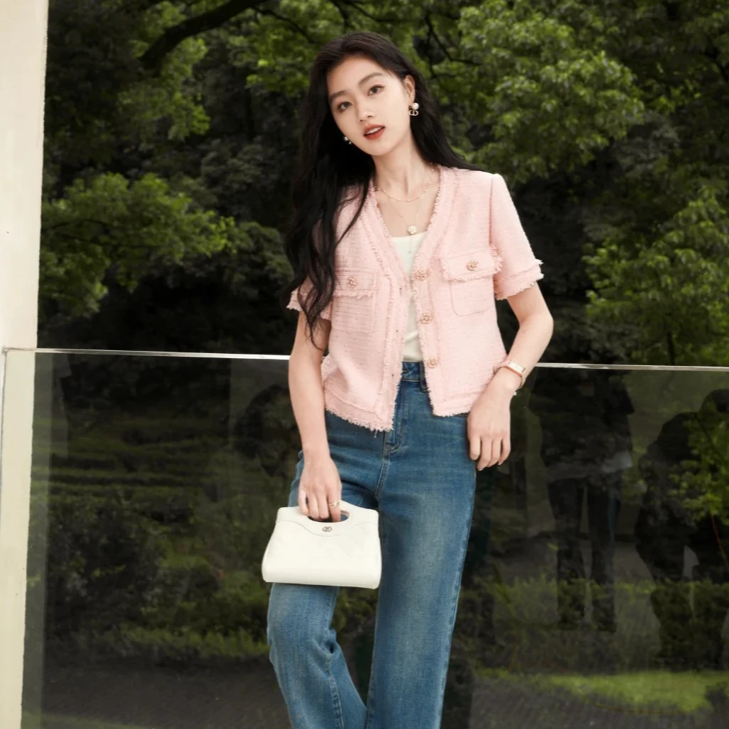 全新未使用 亿颗潮奢 miya 香奈儿粉色系多巴胺系列短款外套 M249