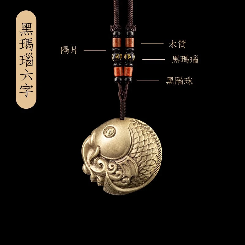 铜鱼纯黄铜把玩件客厅办公室书房家居摆件装饰品摆设工艺品高级感