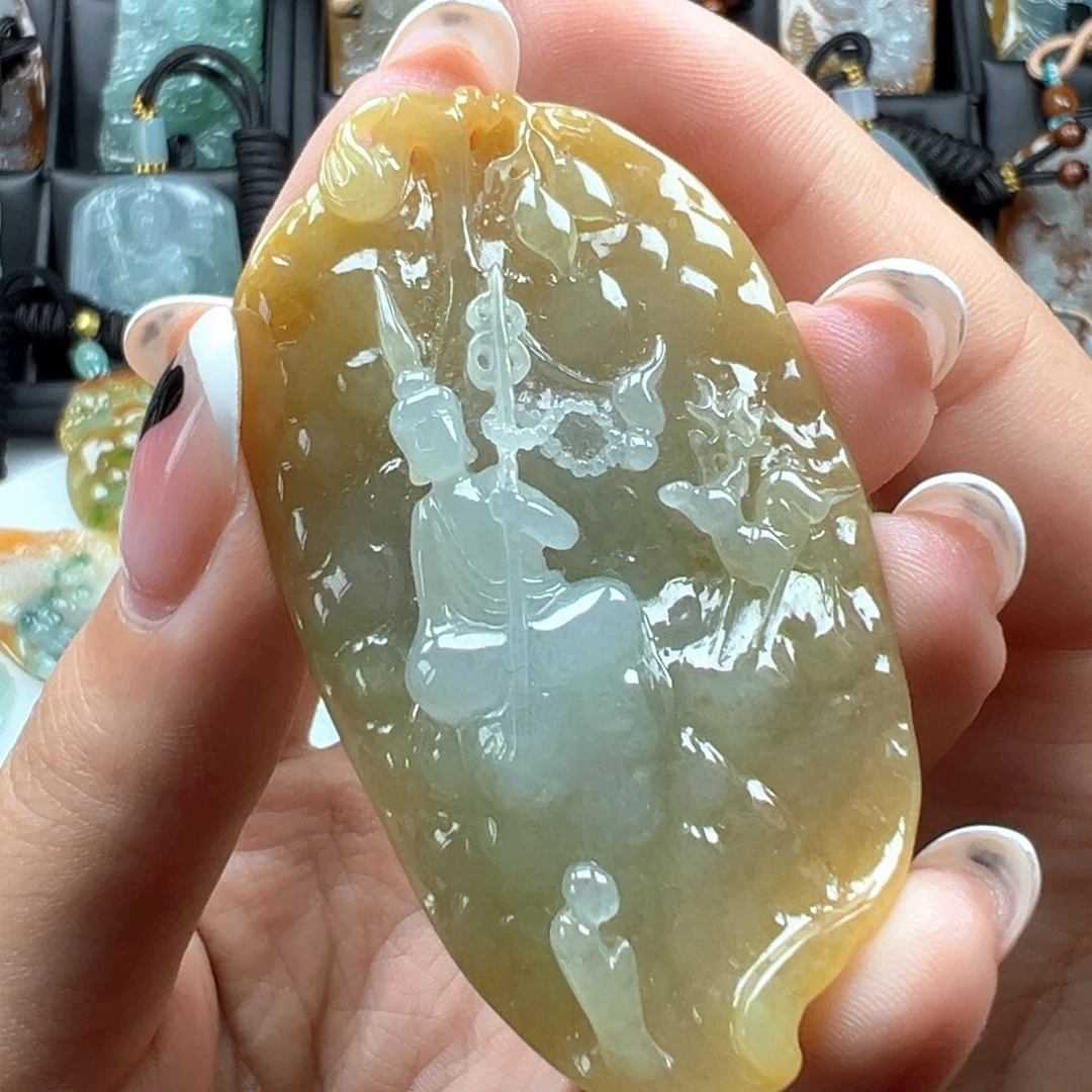 翡翠颈饰未镶嵌悟道