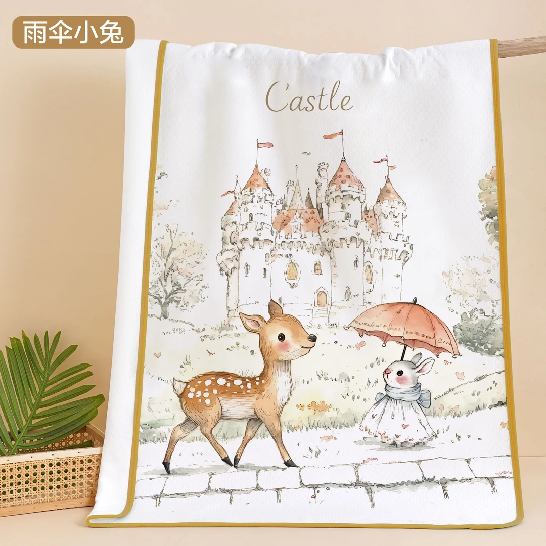 贝瑞拉 新款精梳抗菌双面针织独版隔尿垫柔软家用亲肤印花80*100