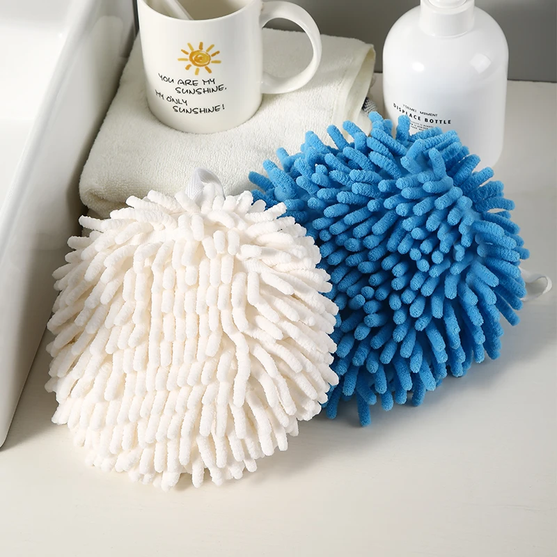 日式雪尼尔擦手球厨房不掉毛抹布浴室吸水擦手巾加厚清洁速干毛巾