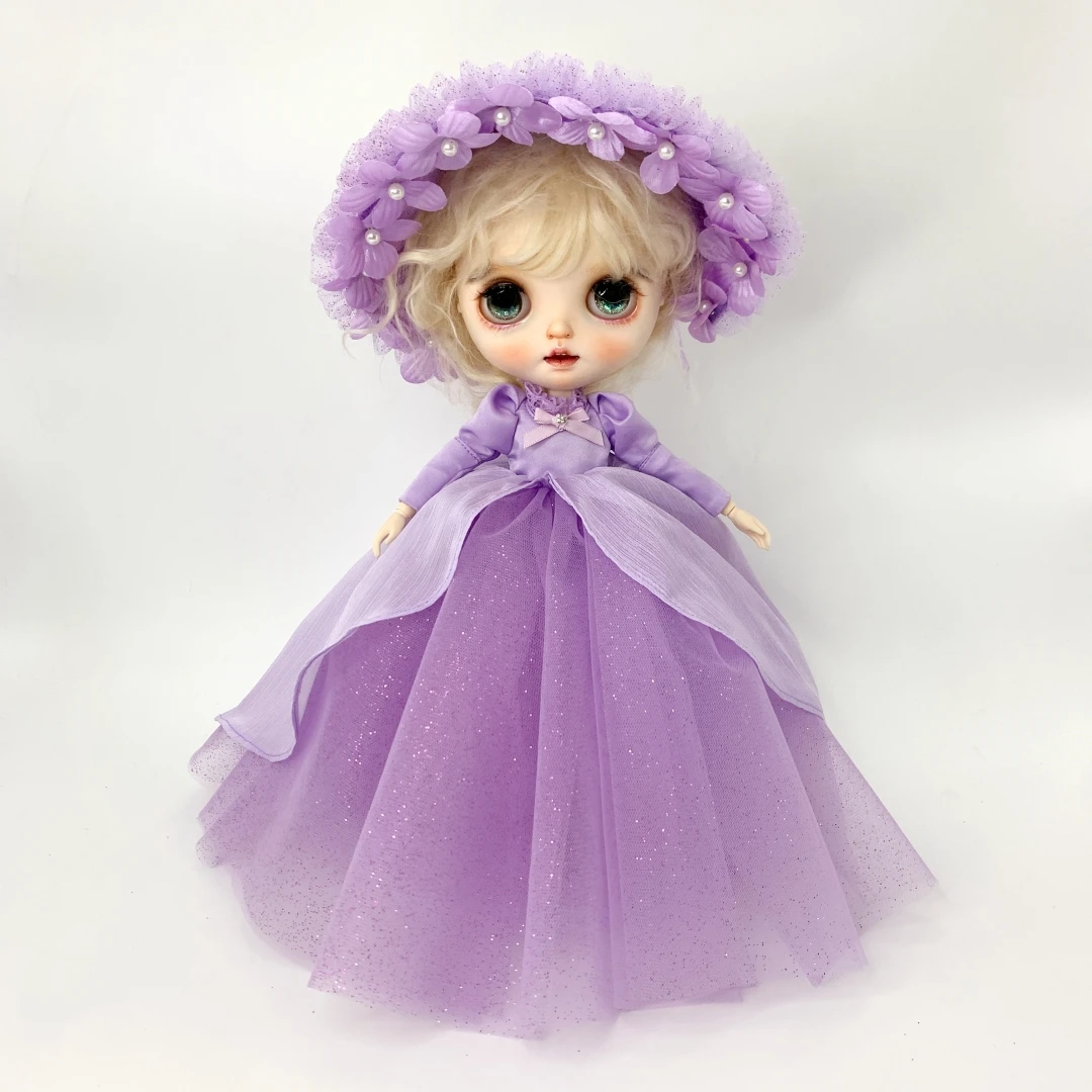 紫罗兰|小布娃娃衣服ob24洛丽塔紫色可换装娃衣原创设计手工定制