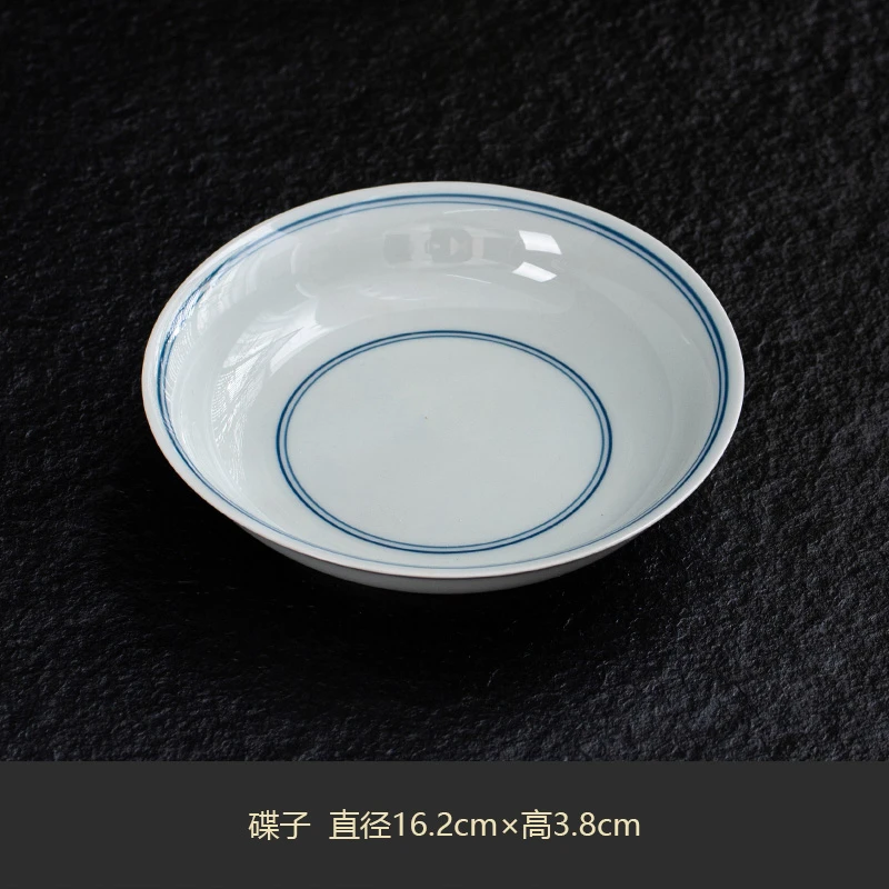 手工复古陶瓷茶道壶承圆形青花瓷泡台家用日式小盘釉下彩壶玻璃壶