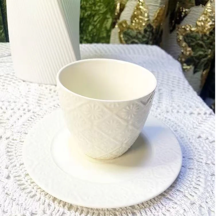 现金包邮家用欧式陶瓷咖啡杯碟套装6杯6碟简约纯色咖啡杯碟