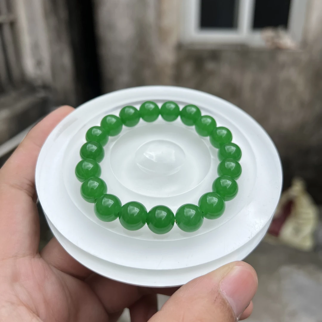 A602 辣绿单圈卡10mm手串百搭绿色