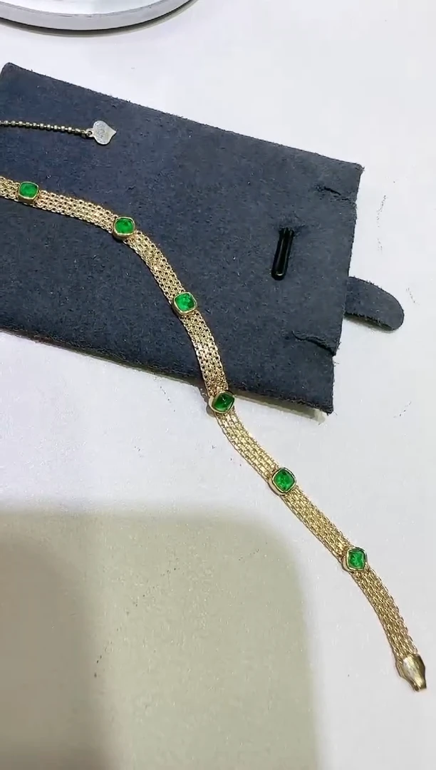【闪购商品】祖母绿手链18K金镶嵌.